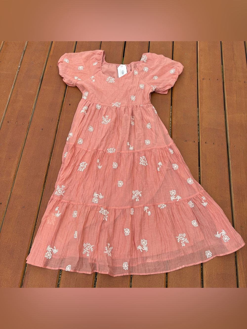 tea n rose Embroidered Maxi Tiered Dress Cottagecore Peasant prairie